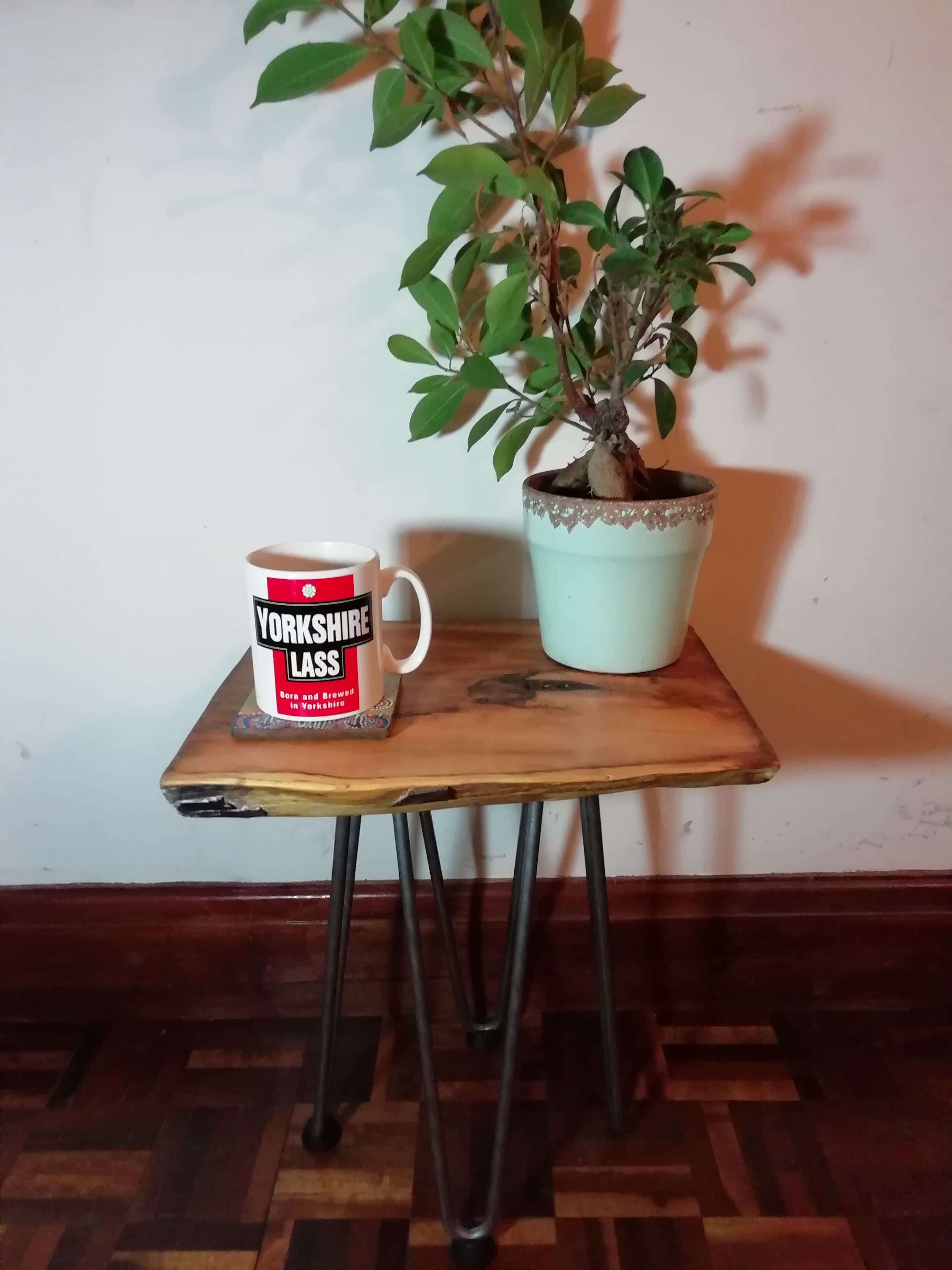 A small live edge coffee table