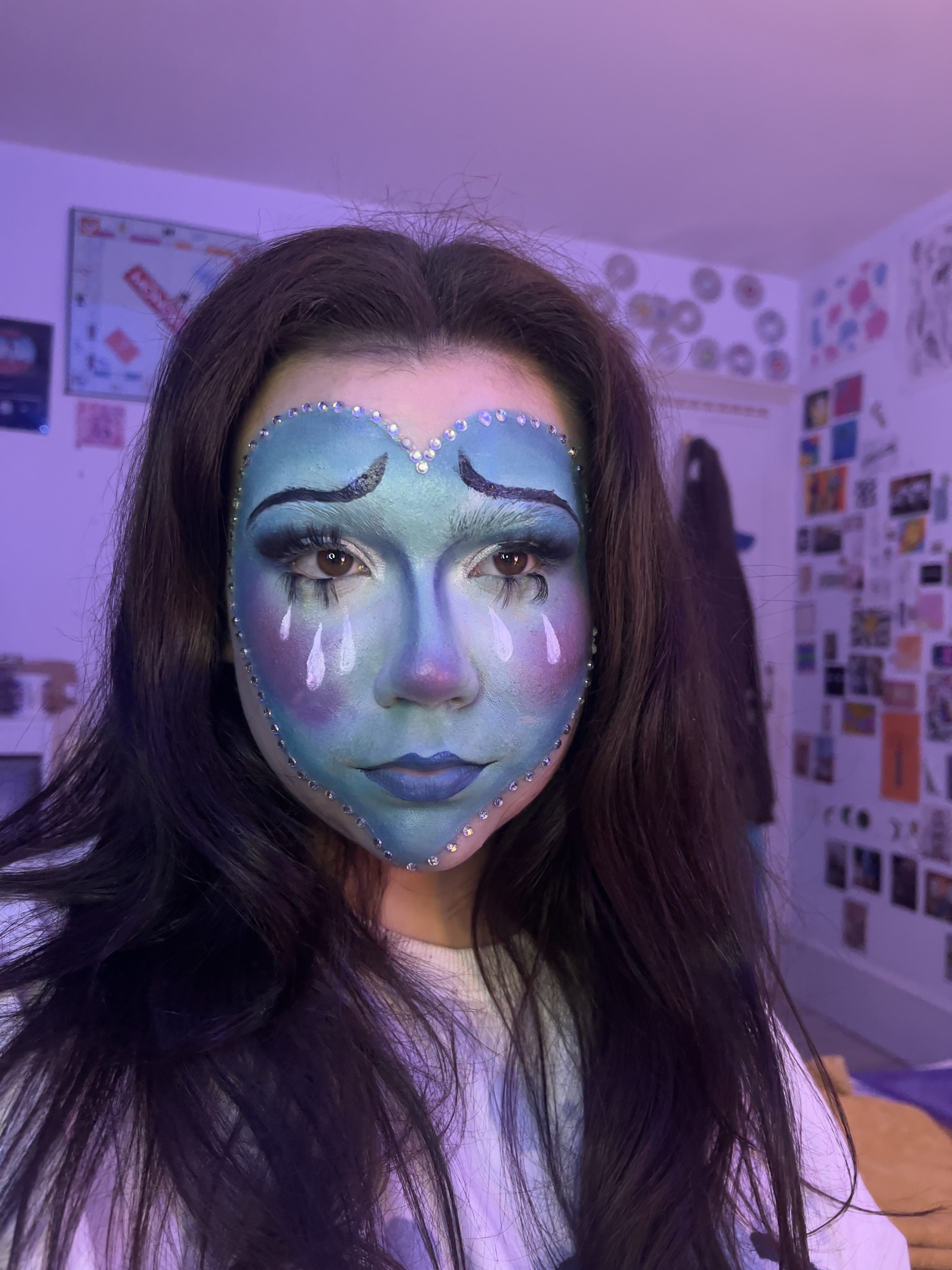 Comic heart face paint done on myself 💙