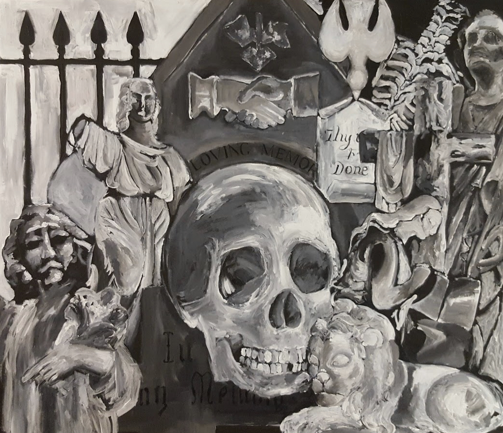 Abney Park Cemetery Acrylic Painting