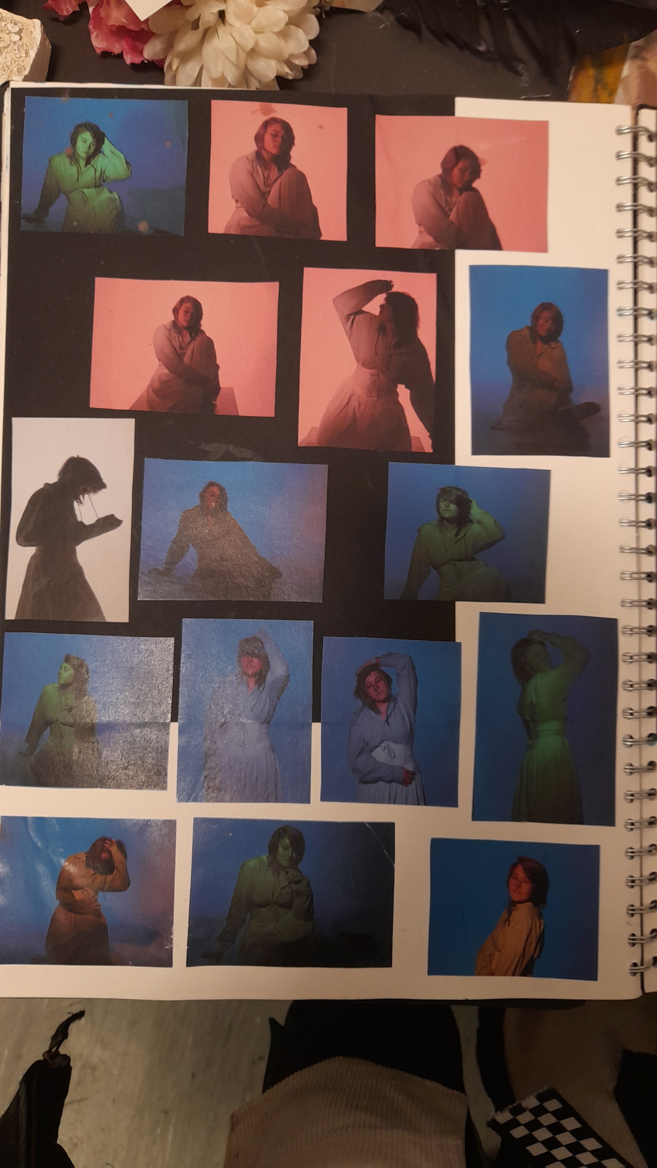 This is a photoshoot I did to collect reference images for my ‘Altered’ oil paintings, we worked in the college photography studio and experimented with different coloured lights to see what would give the best result.