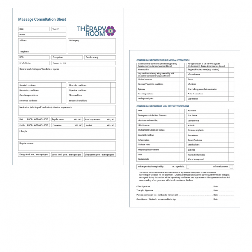 The Therapy Room consultation form