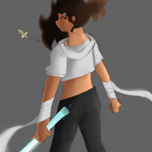 Attempted a pose drawing after learning anatomy and applying my own style.