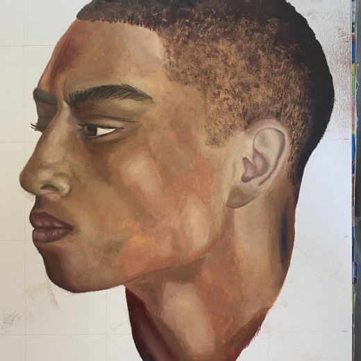 Practice painting in oil paints.